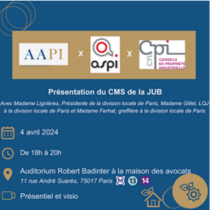 Présentation du CMS - JUB du 4 avril 2024 organisé par l'AAPI, l'ASPI et la CNCPI